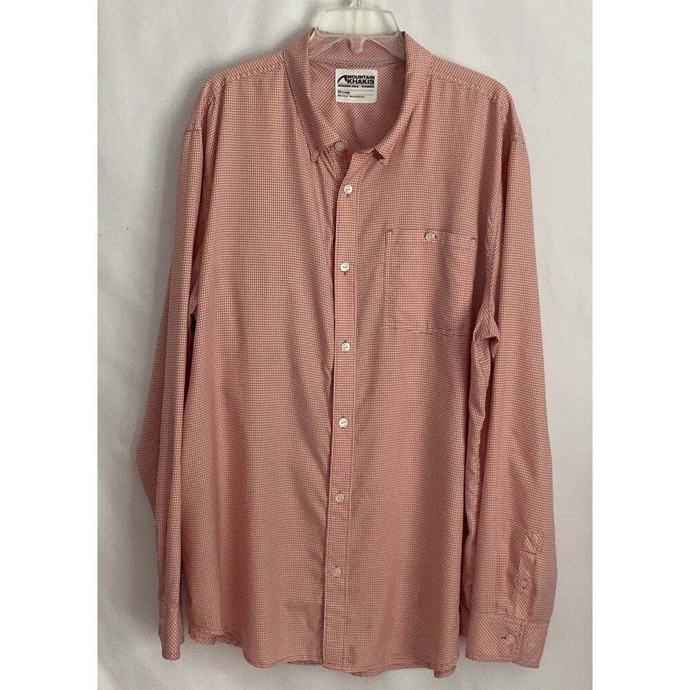 Mountain Khakis Men’s Long Sleeve XXL Lightweight Fishing/Outdoors Orange Check